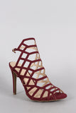 Wild Diva Lounge Caged Peep Toe Stiletto Heel