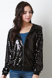 Sequined Hoodie Jacket