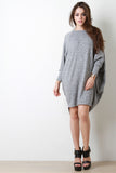 Melange Knit Dolman Relaxed Fit Midi Dress