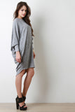 Melange Knit Dolman Relaxed Fit Midi Dress