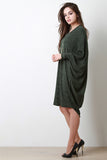 Melange Knit Dolman Relaxed Fit Midi Dress