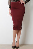 Side Lace-Up Midi Skirt