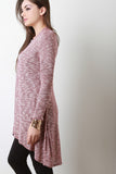 Marled Thermal Knit Long Cardigan