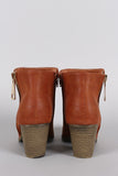 Liliana Zipper Trim Chunky Heeled Cowgirl Booties