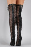 Liliana Crochet Lace Up Stiletto Over-The-Knee Boots