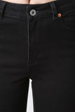 High Rise Black Taper Denim Jeans