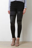 Leather Patch Denim Jeans