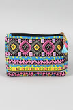 Multicolor Pattern Canvas Zipper Pouch