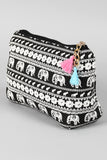 Indian Elephant Canvas Zipper Pouch