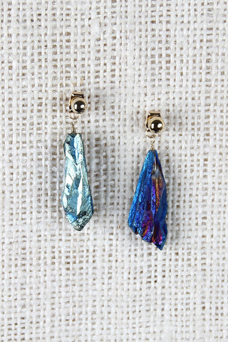 Unrefined Crystal Drop Ear Jacket Earrings