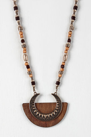 Moonrise Wood Accent Necklace